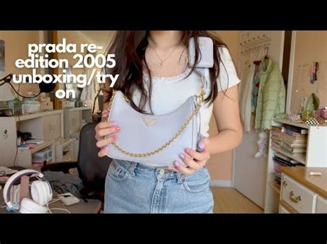 prada re edition wisteria|my first designer bag unboxing/styling .